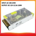 thumbnail image 3 of AC 100-240V to DC 12V 12.5A 150W Voltage Transformer Regulated, 3 of 8
