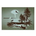 thumbnail image 3 of Nautical Cutting Board, Detailed Complex West Coast Scenery Graffiti Style Nature Inspired Art, Decorative Tempered Glass Cutting and Serving Board, Small Size, Green Brown Sage Green, by Ambesonne, 3 of 5