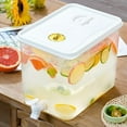 thumbnail image 1 of Yhmxh Kitchen Storage Kitchen Organizer Refrigerator Drink Dispenser Fridge Cold Kettle Jar Transparent Leak Proof Beverages Storage Container with Spigot and Lid Drink Bucket for Juices Iced, 1 of 7