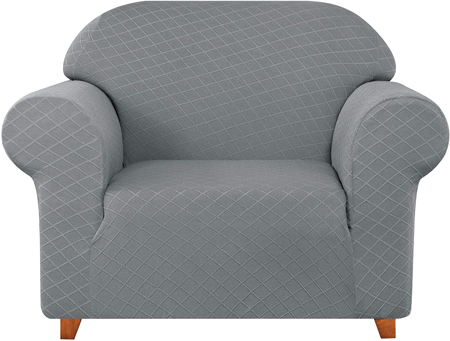 Subrtex Stretch 1Piece Textured Geometric Armchair Slipcover, Light