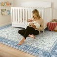 thumbnail image 2 of Balacho Traditional Farmhouse Floral Indoor Light Blue Area Rug for Living Room, 6' x 9', 2 of 7