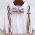thumbnail image 4 of LYMAYTER ‌Toddler Baby Formal Suit Set Boy Short Shirt Shorts Bowtie Suspenders Summer Wedding Outfit‌, 4 of 8
