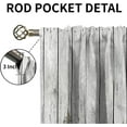thumbnail image 5 of Forest Wild Animal Elephant Window Curtains Treatments, Retro Rustic Wooden Board Style Blackout Rod Pocket Window Drapes, Breathable Foldable Window Shades for Living Room Bedroom-W42xL54in, 5 of 6