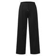 thumbnail image 5 of CPNG Girls Solid Color Drawstring Sweatpants Trendy Loose Wide Leg Sweat Pants Elastic High Waist Baggy Joggers(Black,13-14 Years), 5 of 6