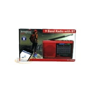 Supersonic Portable AM/FM Radio, Red, SC-1080BT-Red