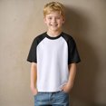 thumbnail image 2 of TOWED22 Boys Short Sleeve T Shirts Kids Summer Crewneck Solid Color/Graphic Print Tops Fashion Tees 5-14 Years(Black,5-6 Y), 2 of 8
