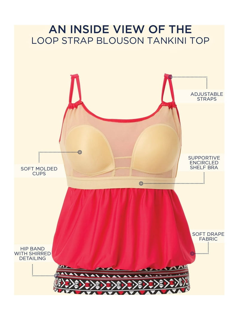 Haut De Maillot De Bain Tankini SWIM365 - Taille 18 (plus Size) - Soutien Intégré, Bretelles Réglables - Neuf