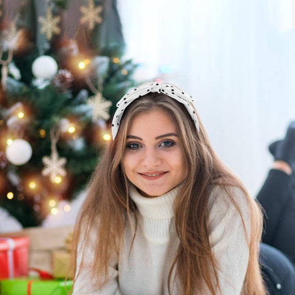 TABLZONE Durable White Fabric Bowknot Hairband Trendy and Adorable Accessory for All Occasions