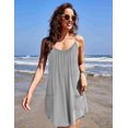 thumbnail image 6 of Ekouaer Nightgowns for Women Spaghetti Strap Sleepwear Sleeveless Sleep Dress with Pockets, 6 of 6