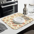 thumbnail image 3 of Pioneer Flower Floral Print Pattern Kitchen Dish Drying Mat 1 Pack, Ultra Absorbent Microfiber Drainer Mat, 16"x18", 3 of 6