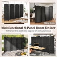 thumbnail image 3 of Costway 8-Panel Room Divider 6 FT Tall Folding Privacy Screen with Solid Wood Frame Black, 3 of 9