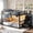 Black, variant on Miniyam Full Over Full Bunk Bed with Storage Stairs, Movable Charging Station and LED Lights, Black