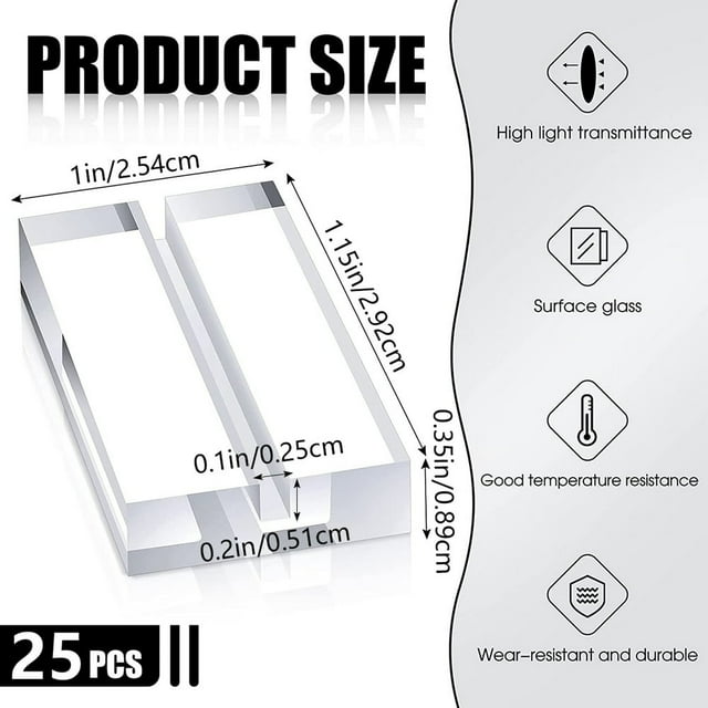 25Pcs Acrylic Stands Place Card Holders Table Number Stands Desktop Clear Card Display Stand Transparent Acrylic Sign Holders for Wedding Photos Office Meeting Menu