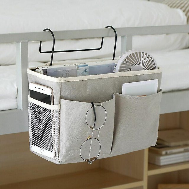 Bed Pocket 1 Piece Bedside Organizer Bag Hanging Bed Storage Organizer Waterproof Bed Pocket Organizer for Dorm Bed Sofa Magazine Glasses Books Phone