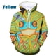 thumbnail image 4 of Sudadera con capucha para hombre, con estampado 3D de rana, con estampado de animales, informal, de talla grande, con estampado completo, 4 of 5