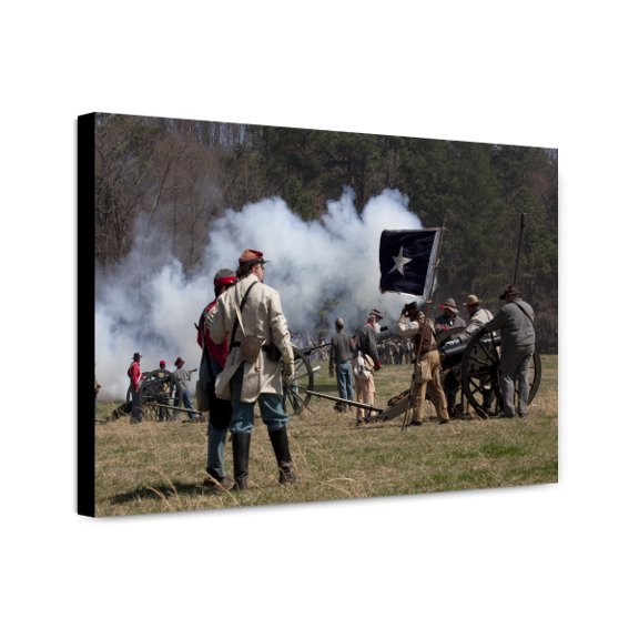 Canvas Print: Reenactment Of Civil War Siege Of April 1862, Bridgeport, Alabama