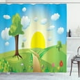 thumbnail image 1 of Ambesonne Country Shower Curtain, Hills Sunrise Landscape, 69"Wx75"L, Multicolor, 1 of 3