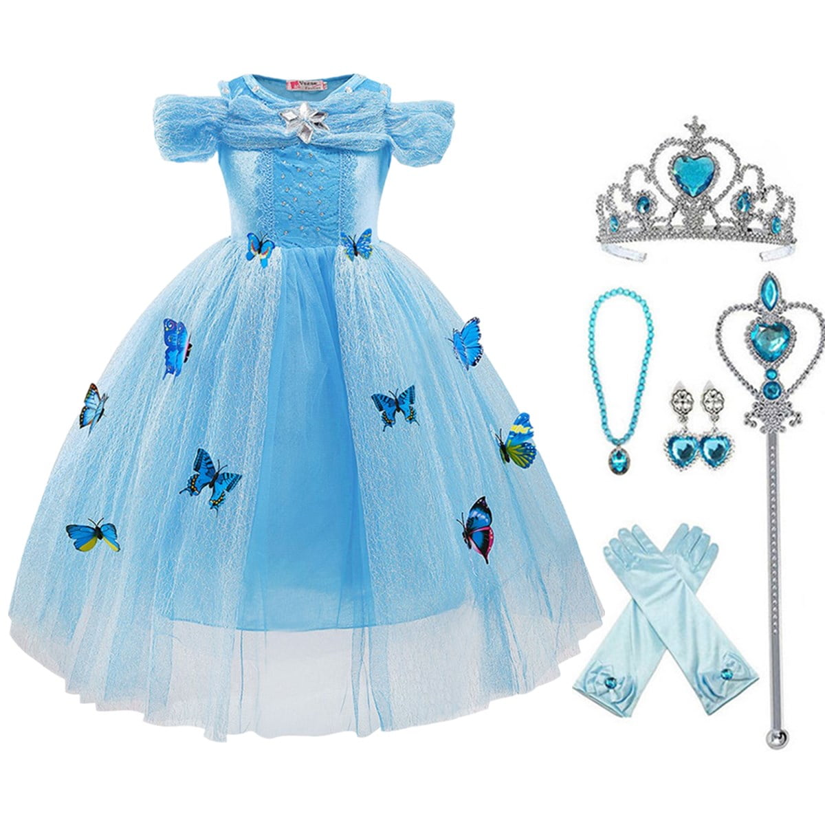 Classic Disney blue Cinderella Princess Costume Fairy Tale Fancy Dress Ball Gown Classic Disney blue Cinderella Princess Costume Fairy Tale Fancy Dress Ball Gown