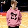 thumbnail image 4 of CAIXIA Oversized Hoodies for Girls 6 7 Meme Six Seven Funny Sweatshirt Tops Long Sleeve Jumper 6, 7 Pullover for Teens Fashion Hooded,Pink, 4 of 5