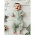 thumbnail image 5 of Spewahor Infant Baby Boy Zip Up Fall Romper 0 3 6 9 12 Months Stripe Pattern Long Sleeve Round Neck Full Length Jumpsuit, 5 of 9