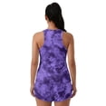 thumbnail image 2 of Xoenoiee Purple Tie Dye Print Womens Swimsuits Tummy Control Tankini Sets Two Piece Bathing Suits High Waist Swimwear Swim Tank Tops with Shorts, 2XL, 2 of 7