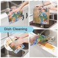 thumbnail image 2 of Yayeee 6 Pack Kitchen Dish Cloths Set for Washing Soft Drying Absorbent Microfiber Towels, Blue Flowers, 2 of 9