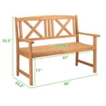 thumbnail image 7 of Zimtown 46 in Outdoor Wood Garden Bench with Armrest for 2 Person, Wooden Bench w/ Armrest and Backrest, 7 of 7