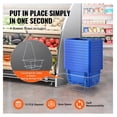 thumbnail image 5 of Plastic Shopping Baskets 24L, Set of 12, Grocery Baskets with Handle & Stand, 16.73 x 11.61 x 8.86 in, Portable Store Baskets for Retail, Supermarket, Shopping - Blue, 5 of 7