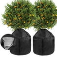 thumbnail image 3 of Plant Covers, Freeze  Garden Pot Protector Covers with Drawstring and Zipper, Breathable Windproof Winter Outdoor Fruit Trees Potted Plants Cover, 3 of 7