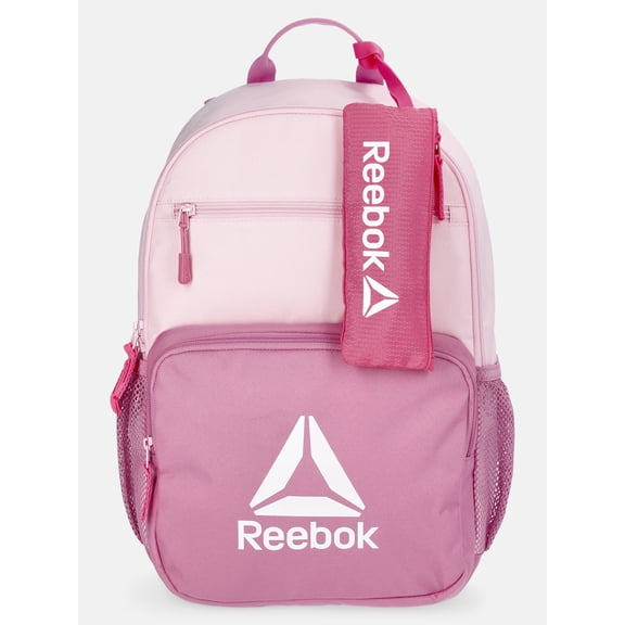 Reebok Kids' Journee 17" Laptop Backpack with Pencil Case, Pink Groovy
