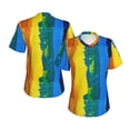 thumbnail image 3 of Yiaed Rainbow Colored Print Women's T Shirt V-Neck Short Sleeve Shirt Casual Breathable Tee Summer Tops-, 3 of 5
