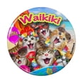 thumbnail image 1 of Waikiki Beach Cat Surf Selfie Honolulu Hawaii Pinback Button Pin, 1 of 5