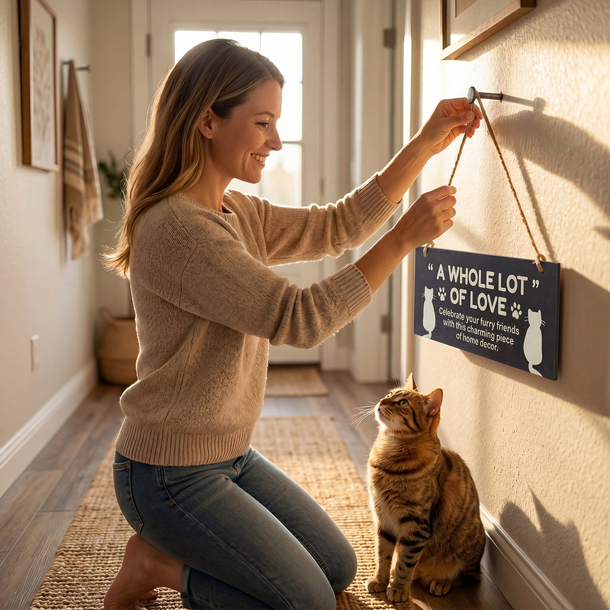 Unique Bargains Pet Sign Home Decor Decorative Wall Plaque Style H 3.9in