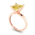 thumbnail image 2 of 2.5 ct Princess Cut Natural Citrine Solitaire 14K Rose Gold Womens Engagement Ring, 2 of 5