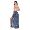 thumbnail image 3 of FORMRS Womens Beach Sarong Semi-Sheer Bikini Wrap Skirt Swimsuit Cover-ups, Dark Star Map, 3 of 7