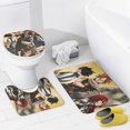thumbnail image 4 of Fairy Tail - Juego de 4 cortinas de ducha con alfombrillas antideslizantes, tapa de inodoro y alfombrilla de baño, cortina de ducha impermeable con dibujos animados para niños con 12 ganchos,, 4 of 8