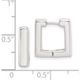 thumbnail image 4 of Sterling Silver Square Hinged Hoop Earrings (14 X 4) Made In Thailand qe3446, 4 of 5