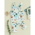 thumbnail image 4 of Musuos Infant Baby Spring Overalls 6 12 18 24Months Cartoon Animal Print Sleeveless Square Neck Romper Cute Jumpsuit for Boys Girls, 4 of 10