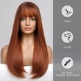 thumbnail image 5 of Long Straight Wig Long Wavy Hair With Bangs Natural Appearance Heat-resistant Synthetic Wig Daily Play Party Suitable For Fashionable Women A1, 5 of 8