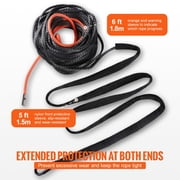 CRAFTOPIA Synthetic Winch Rope 3/8 x 100ft, 26500 Lbs Winch Cable Line with Protective Sleeve, Forged Hook & Pull Strap for SUV, Truck & Off-Road Vehicles