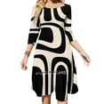 thumbnail image 1 of Palm Springs Retro Midcentury Modern Abstract Pattern In Sweetheart Knot Flared Dress Fashion Design Large Size Loose Dress, 1 of 4