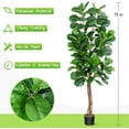 thumbnail image 7 of 6.1FT Faux Fiddle Leaf Fig Tree, Artificial Plants for Home Decor Indoor Outdoor, 73inch Fake Tall Artificial Ficus Lyrata Tree in Pot Perfect for House Office Living Room Decoration, 7 of 7