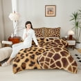thumbnail image 6 of Manfei Brown Leopard Print Bedding Comforter Set, Cheetah Giraffe Animal Twin Comforter Sets, Chic Fashion Reversible Bedding Set, Luxury Bedroom Decor, 2 Pieces, 6 of 9