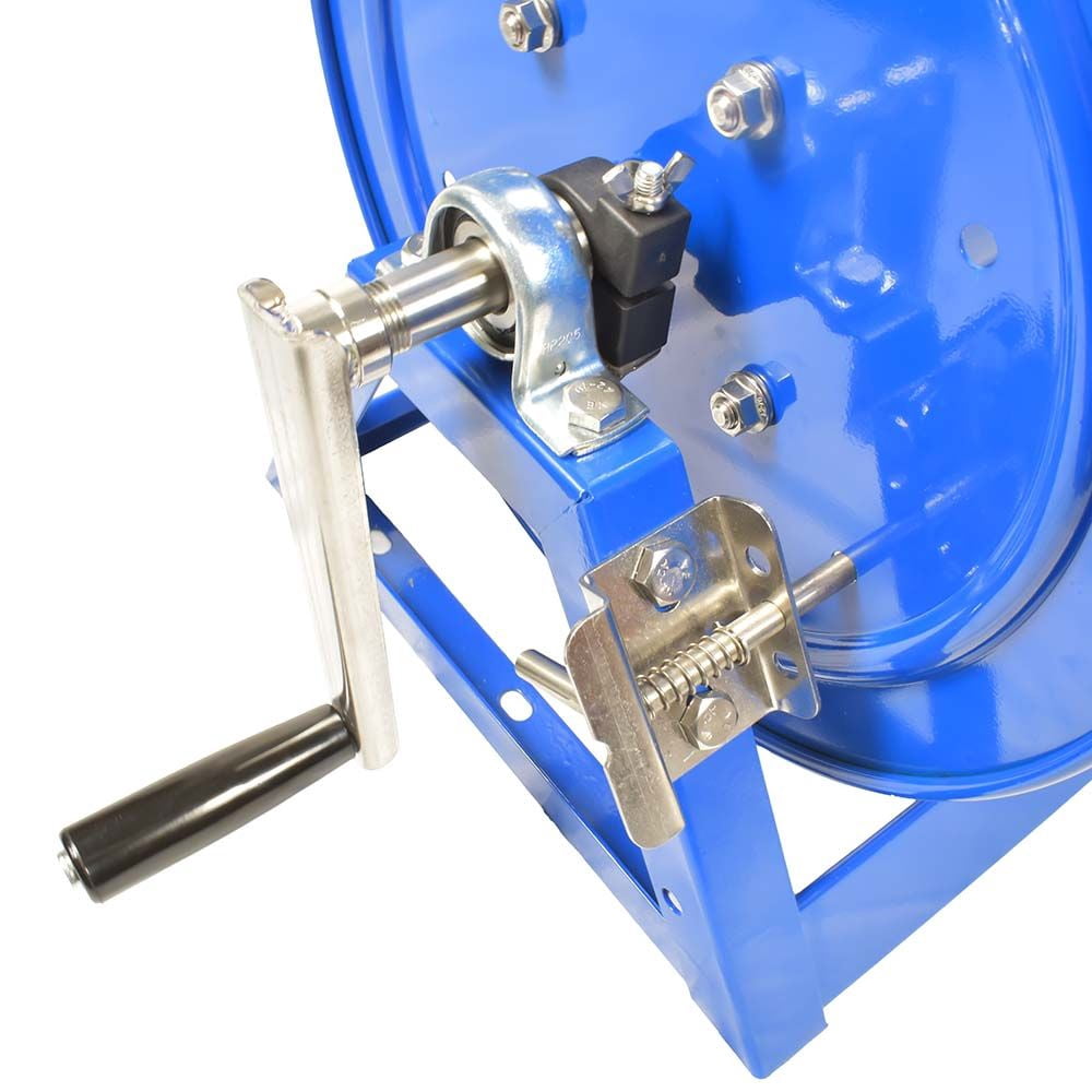 Interstate Pneumatics PW7192 Pressure Washer Manual Hose Reel Blue Powder Coated Steel - For 200ft X 3/8 Inch Hose (Hose Not Included)