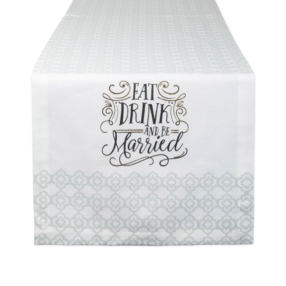 DII Eat, Drink, & Be Married Table Runner, 72 x 14", 100% Cotton