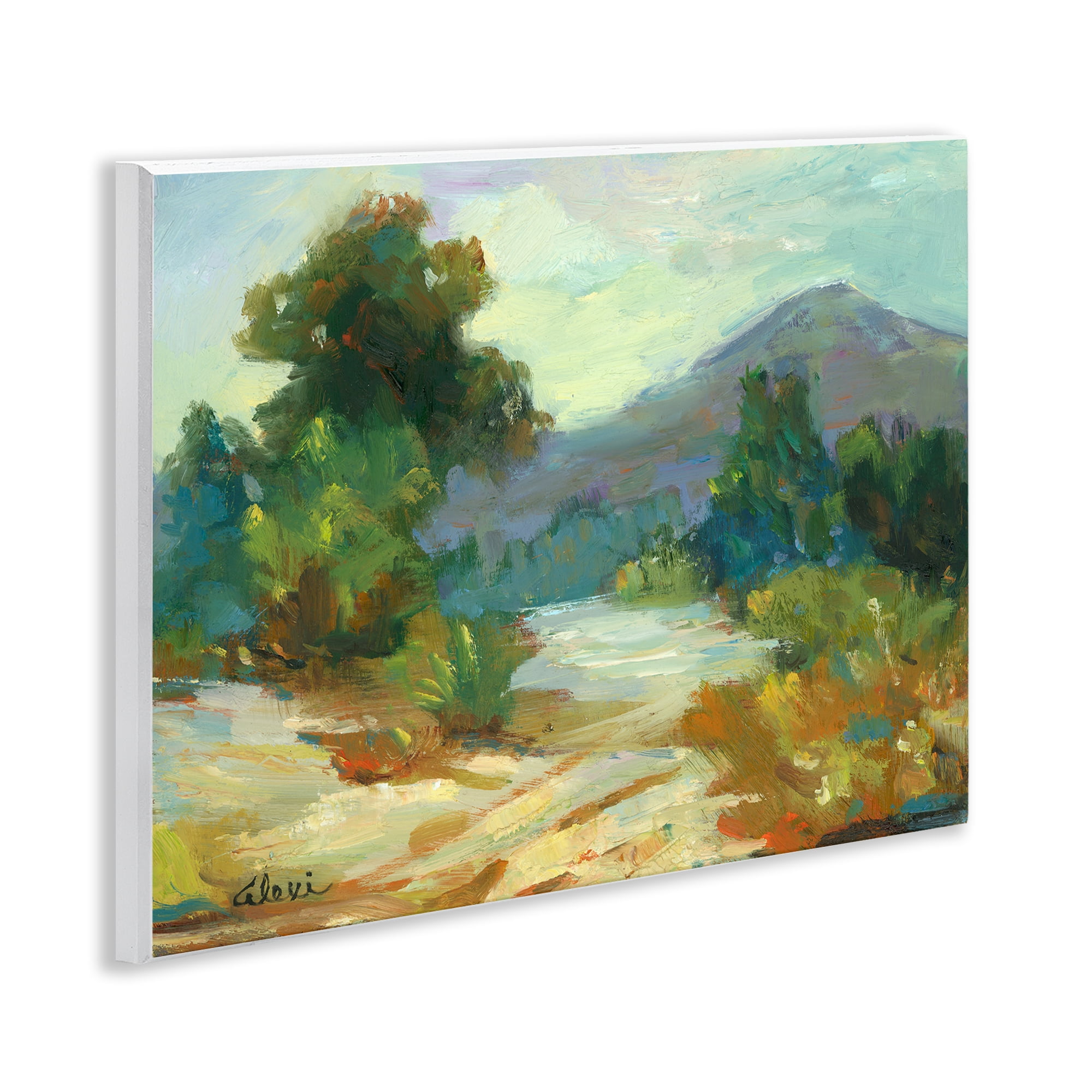 Stupell Industries Fall Time Mountain View Landscape & Nature Painting Unframed Art Print Wall Art, 14 x 11