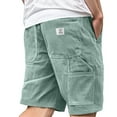 thumbnail image 2 of JTieacloth Mens Shorts Classic Fit Men's Casual Shorts Breathable Comfortable Lightweight Summer Outdoor Sports Everyday Wear Stretch Elastic Waistband Loose Fit,Green, 2 of 3