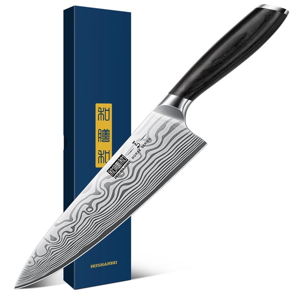 Cuchillo de Cocina HOSHANHO 8" Ultra Afilado de Acero de Alto Carbono