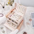 thumbnail image 4 of Women's Jewelry Box, Senior Pu Leather, 3 Layer Medium Sized Jewelry Storage Box With Lock. Portable, 4 of 5