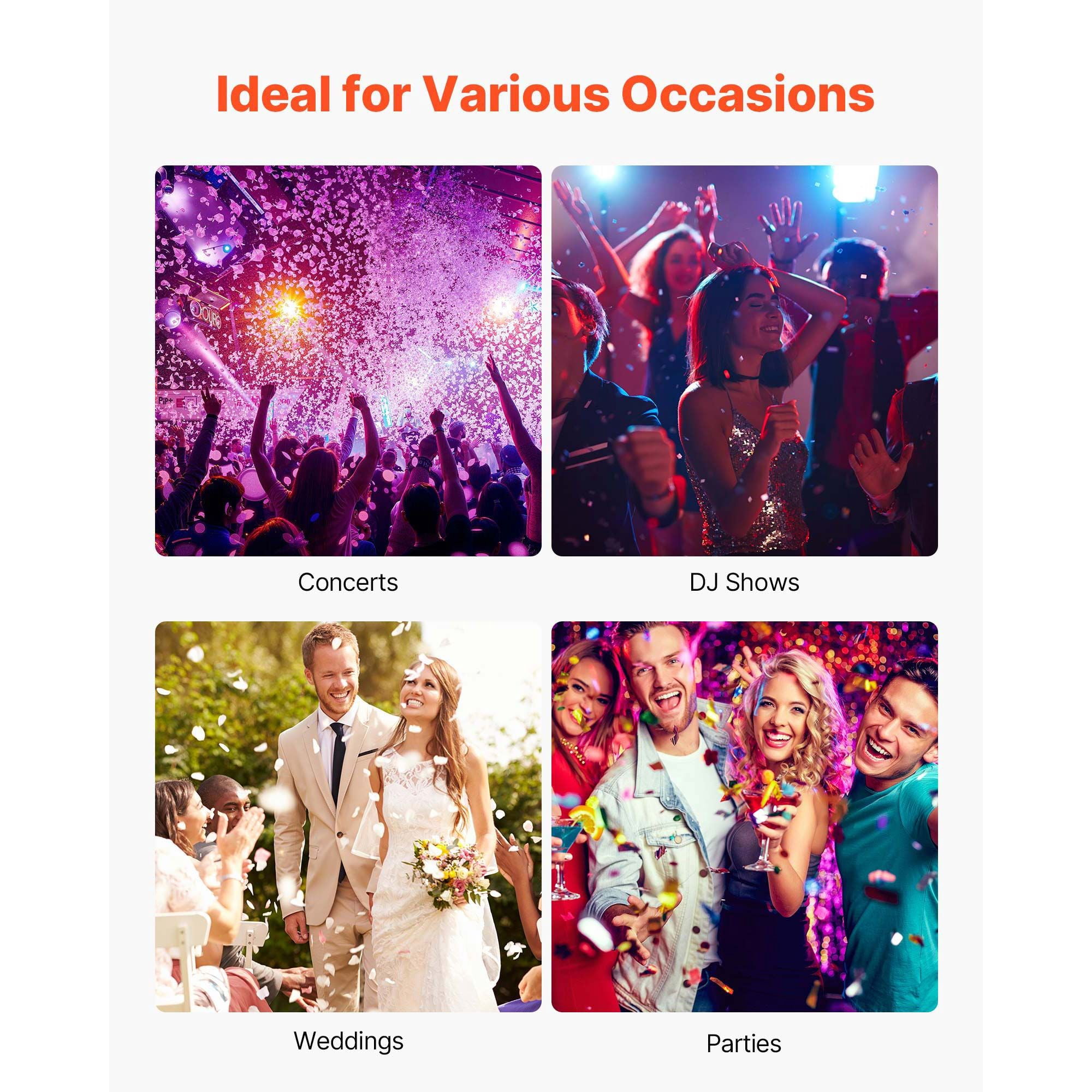 Electric Confetti Machine, 1500W Powerful Output Confetti Cannon Launcher, Manual & Remote Control, Portable Confe-tti Shooter for Wedding Christmas Party Event Show Stage Night Club